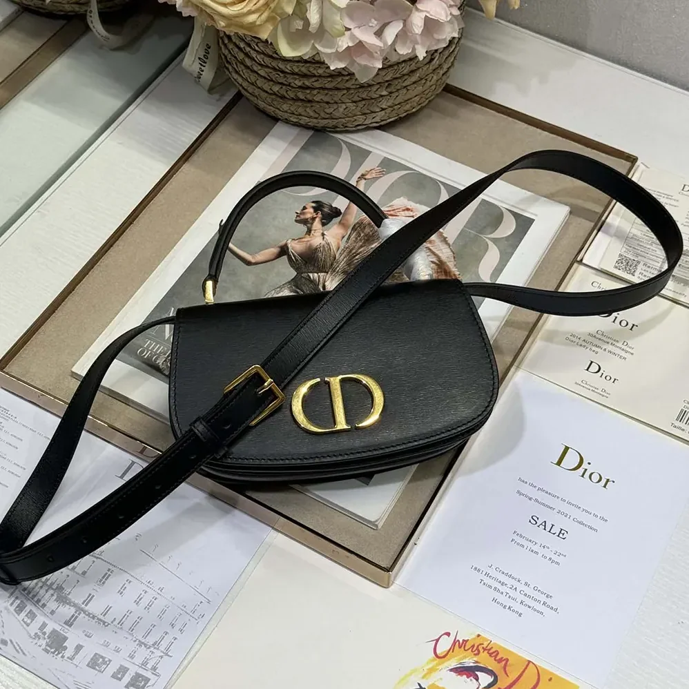 Dior Small 30 Montaigne Avenue Top Handle Bag Black Ribbed Calfskin for Women Dior Small 30 Montaigne Avenue Top Handle Bag Black Ribbed Calfskin for Women