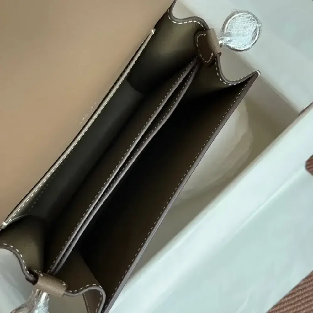 Hermes Roulis Mini Bag in Evercolor Calfskin for Women in Gray/Silver Hermes Roulis Mini Bag in Evercolor Calfskin for Women in Gray/Silver