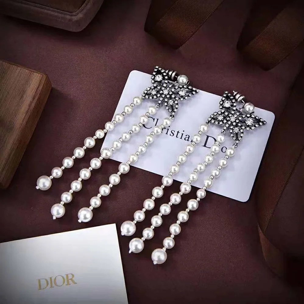 Dior Papillon De Nuit Earrings Antique Silver for Women in Finish Metal