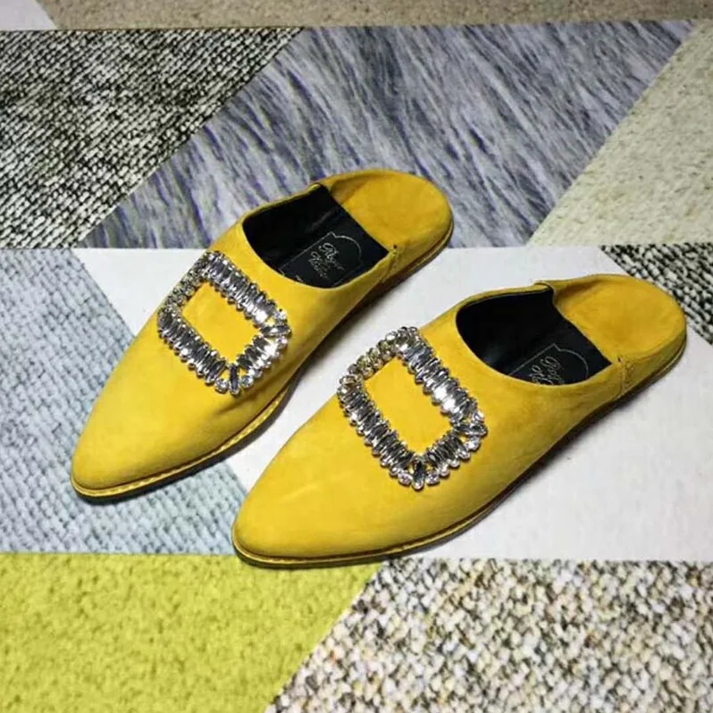 Roger Vivier Shoes Bab' Viv' Strass Buckle for Women in Yellow Roger Vivier Shoes Bab' Viv' Strass Buckle for Women in Yellow