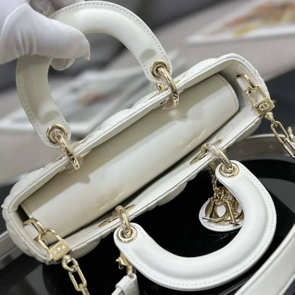 Dior Small Lady D-Joy Bag Latte Cannage Lambskin for Women