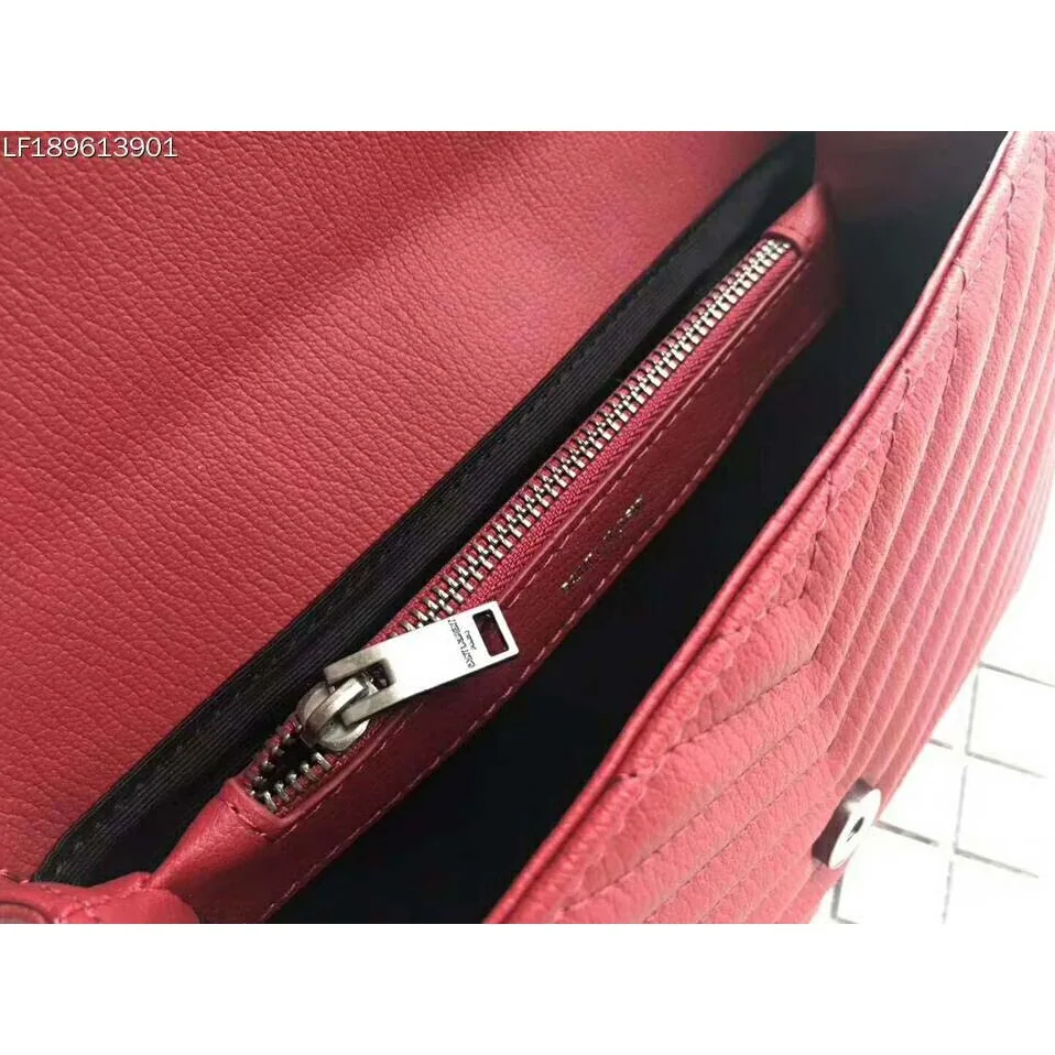Saint Laurent YSL Classic Large College Bag Matelasse Leather in Red