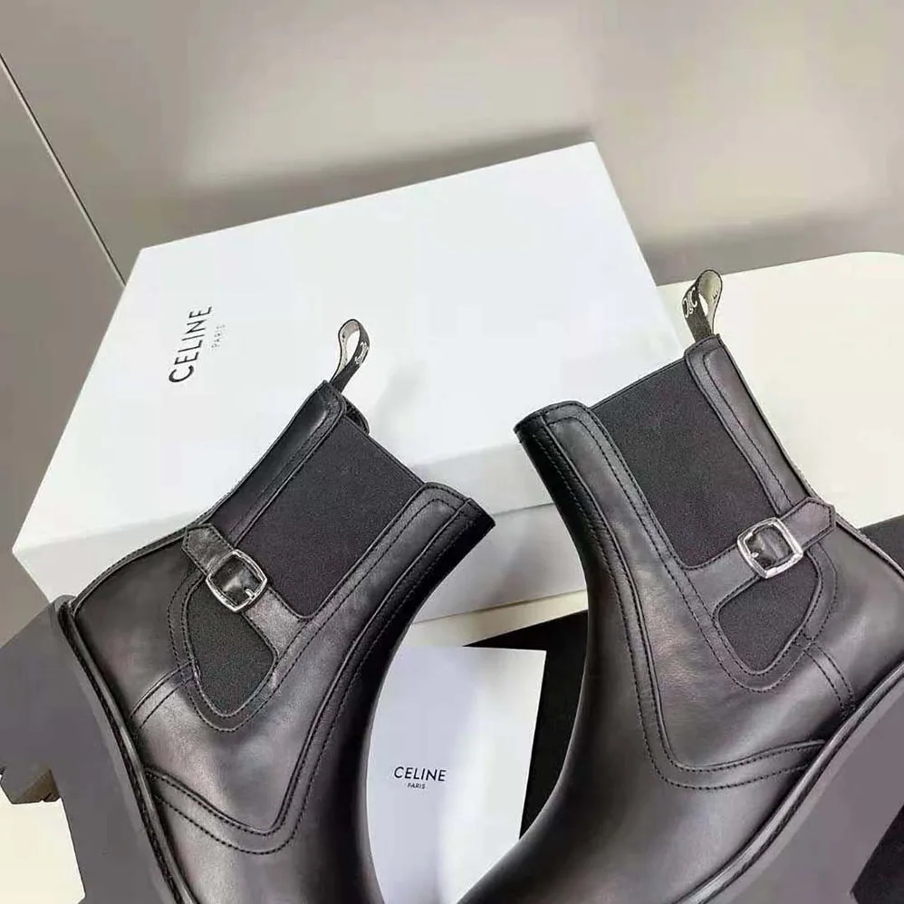 Celine Bulky Chelsea Boot in Calfskin for Women in Black Celine Bulky Chelsea Boot in Calfskin for Women in Black