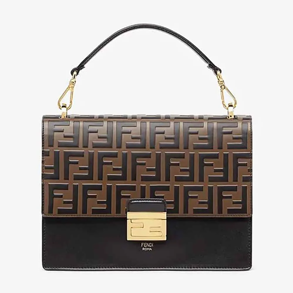 Fendi Kan U Black Leather Bag for Women