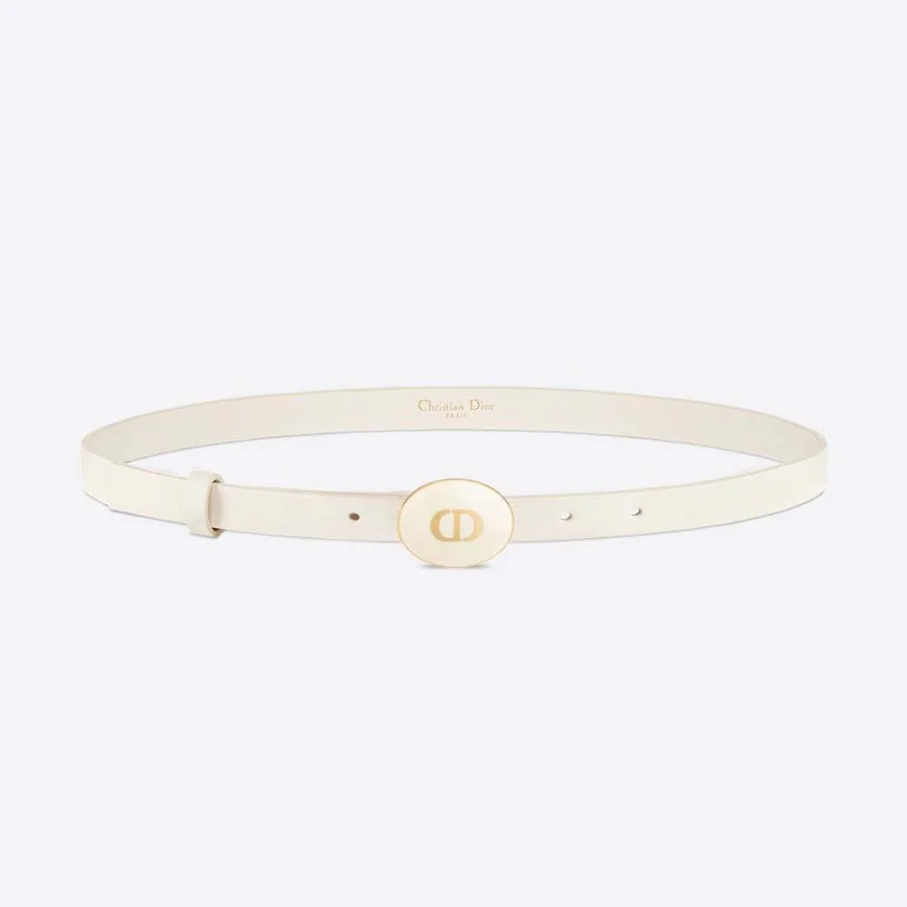 Dior Teddy-D Belt Smooth Calfskin-15 MM for Women in White