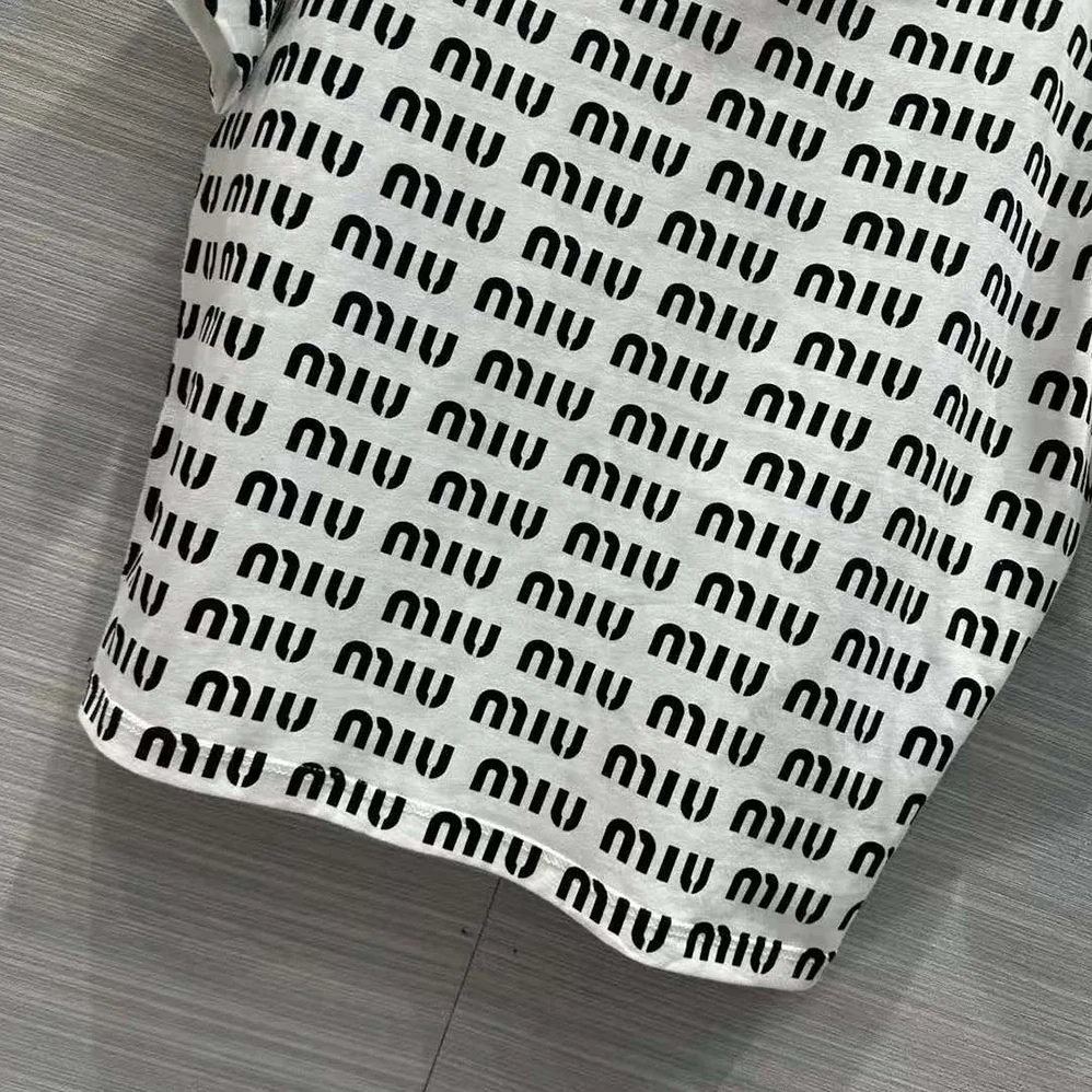 Miu Miu Print Cotton T for Women in shirt with Print Logo Miu Miu Print Cotton T for Women in shirt with Print Logo