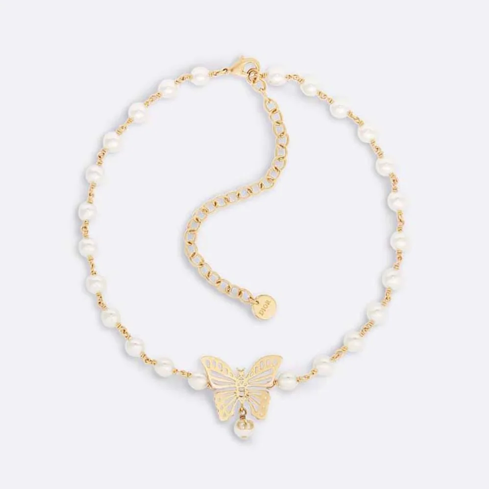 Dior Métamorphose Choker Gold-Finish Metal and White Resin Pearls for Women