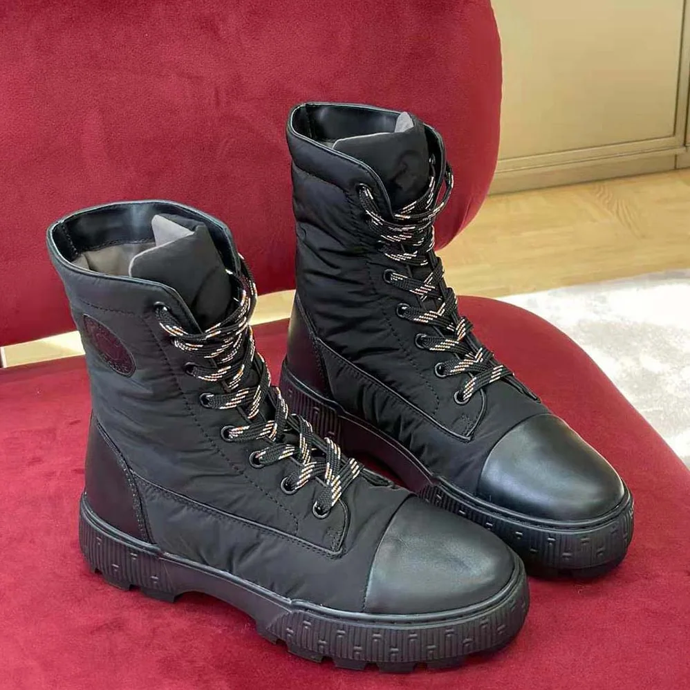 Hermes Fresh Ankle Boot in Quilted Parachute Fabric and Calfskin with Rubber Sole for Women Hermes Fresh Ankle Boot in Quilted Parachute Fabric and Calfskin with Rubber Sole for Women