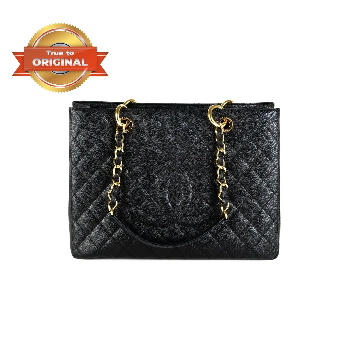 Chanel Classic Tote Bag Gold Toned Hardware Black /