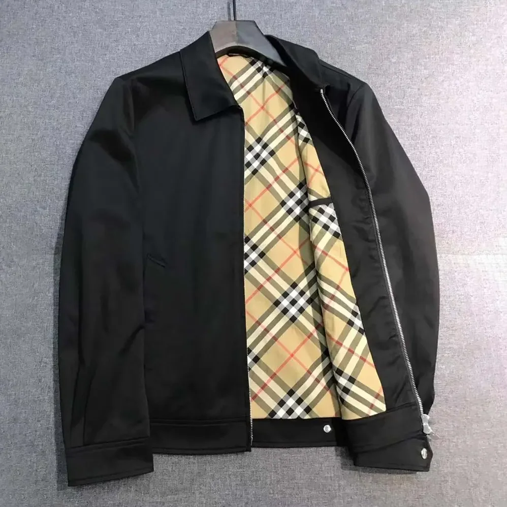 Burberry Gabardine Harrington Jacket for Men in Black Burberry Gabardine Harrington Jacket for Men in Black