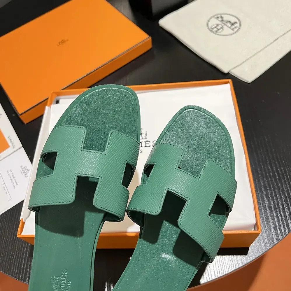 Hermes Oran Sandal-Green H202272Z for Women