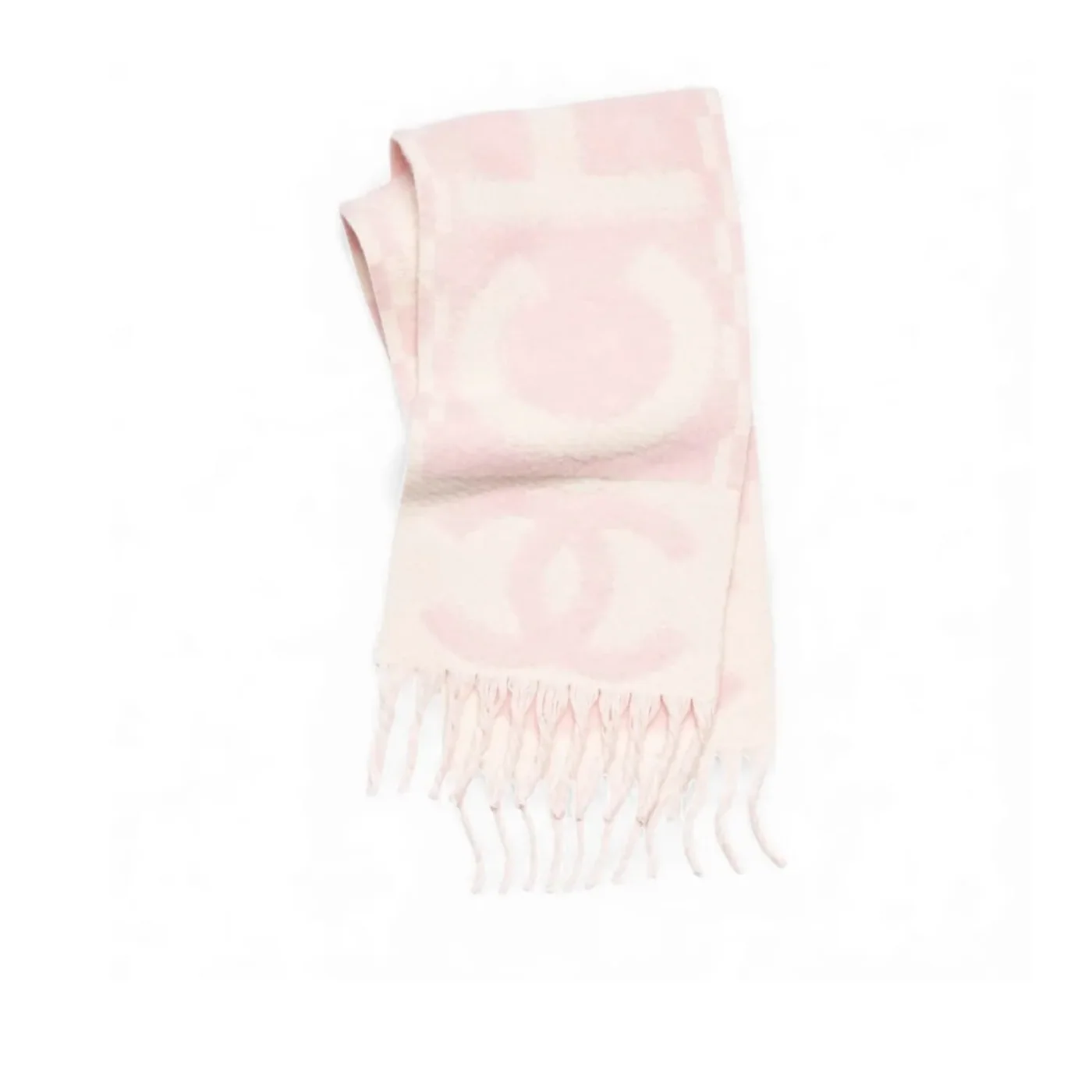 Chanel Scarf Light Pink in White /