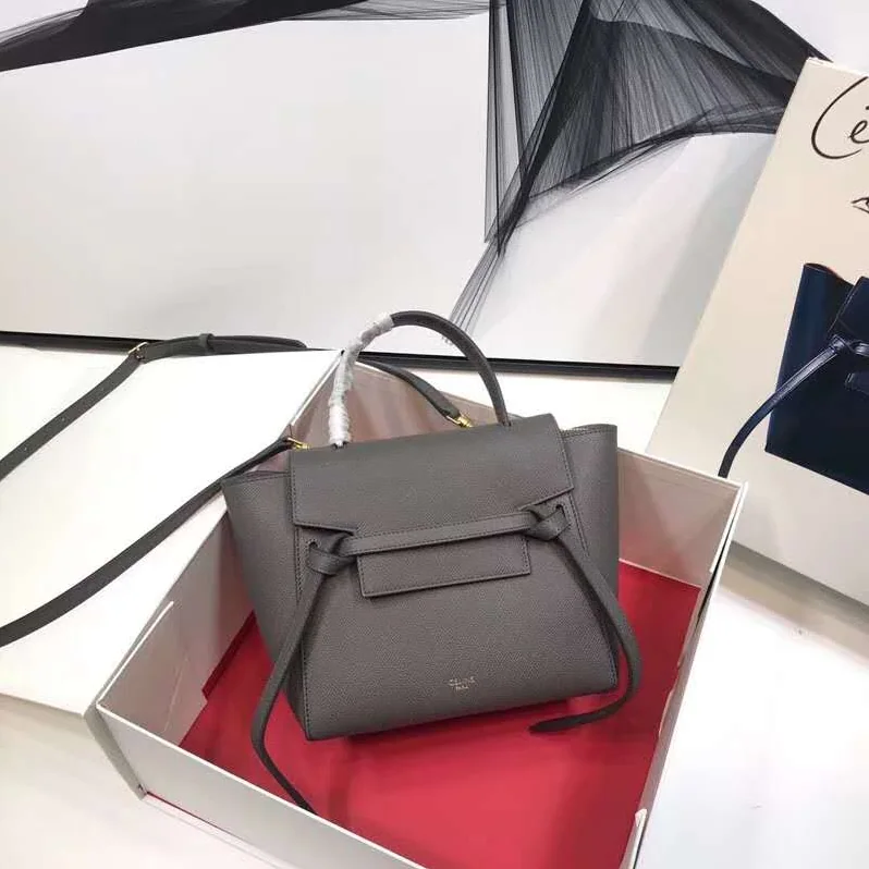 Celine Nano Belt Bag in Grained Calfskin for Women in Silver Celine Nano Belt Bag in Grained Calfskin for Women in Silver