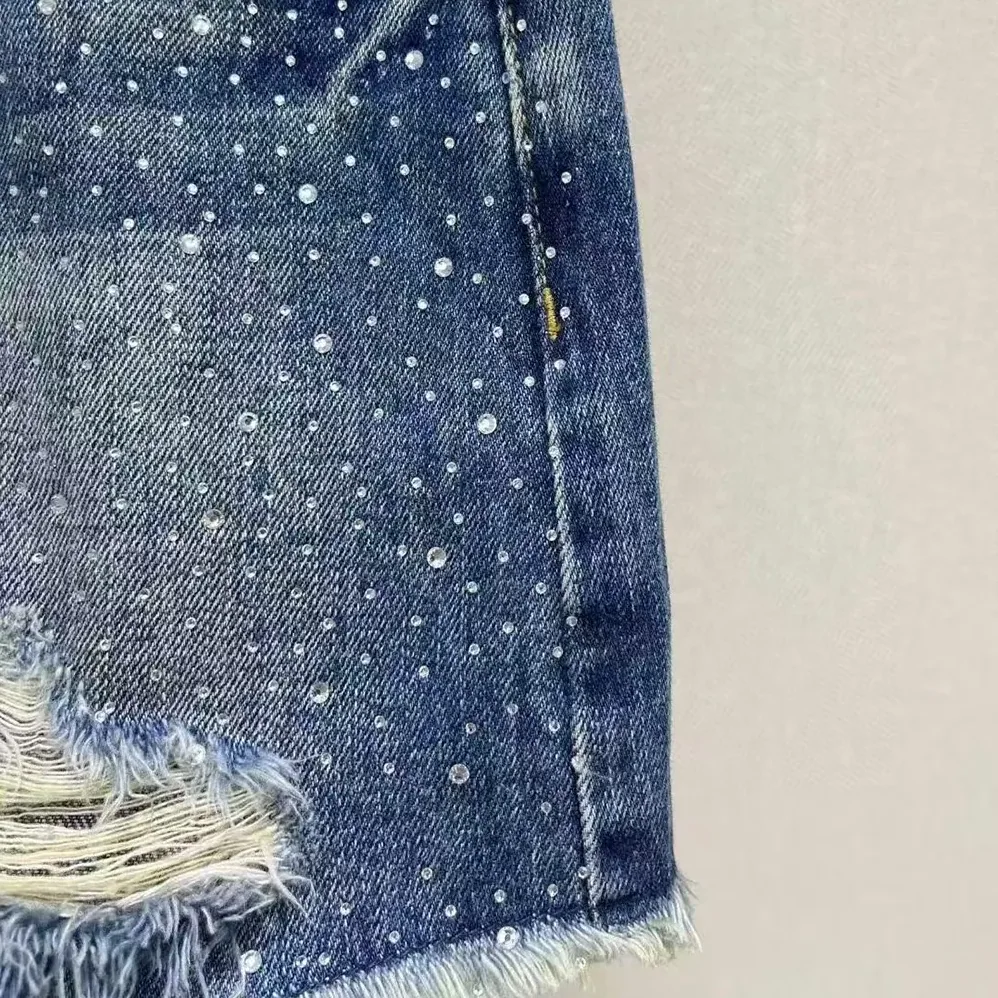 Loewe Anagram Shorts in Denim for Women