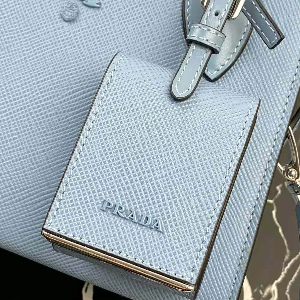 Prada Saffiano Leather Prada Monochrome Bag for Women in Blue Prada Saffiano Leather Prada Monochrome Bag for Women in Blue