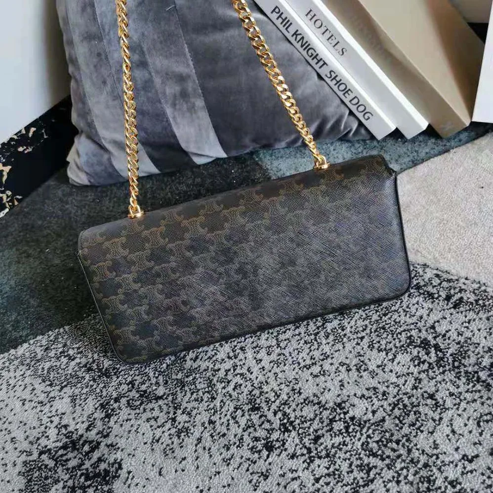 Celine Chain Bag Triomphe in Triomphe Canvas for Women in Tan