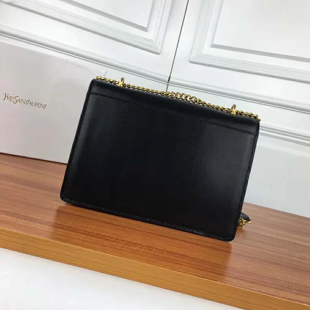 Saint Laurent YSL Sunset Medium in Smooth Leather for Women in Black Saint Laurent YSL Sunset Medium in Smooth Leather for Women in Black