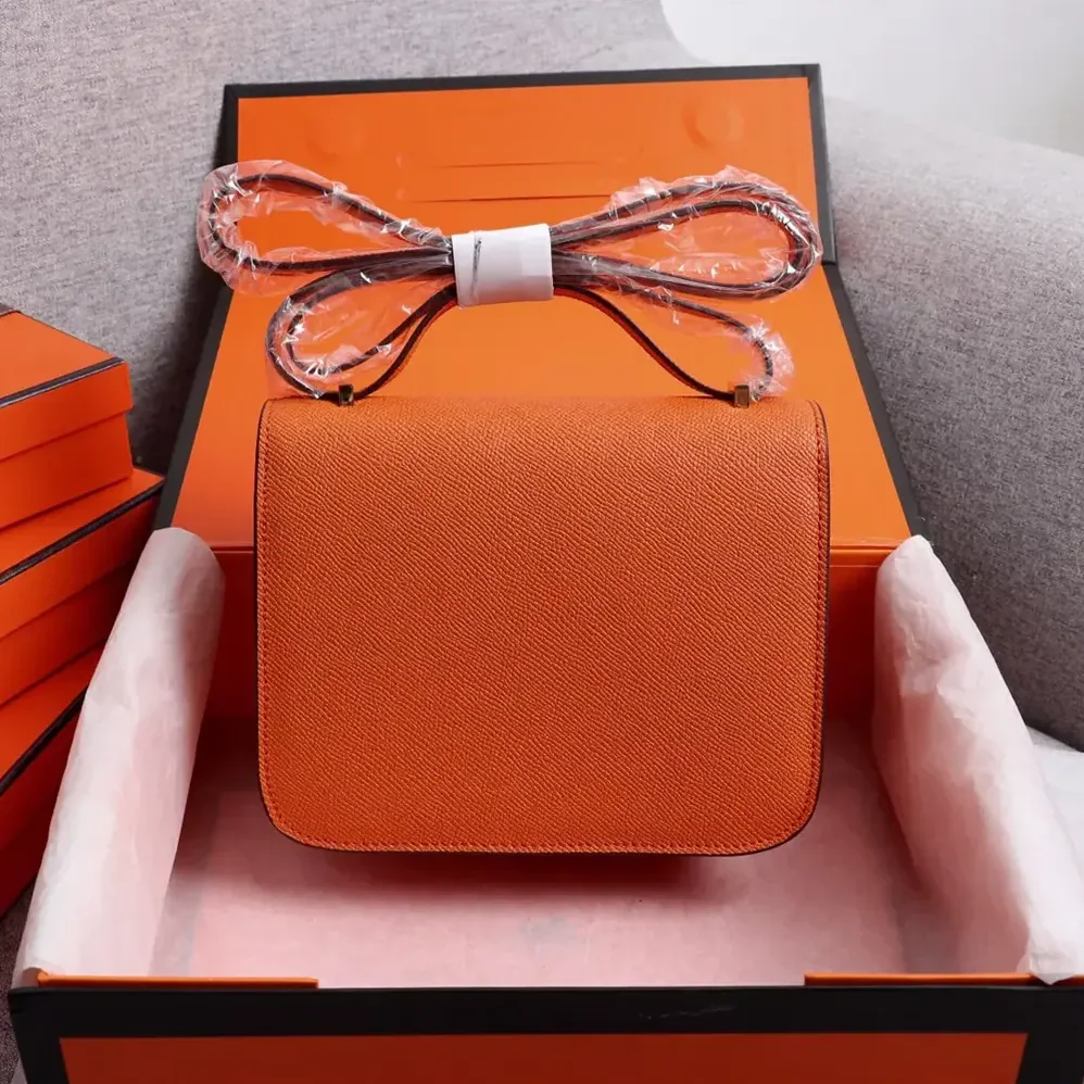 Hermes Constance 18 Bag Epsom Leather for Women in Orange/Gold