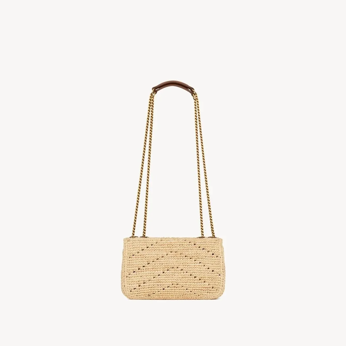 Saint Laurent Loulou Mini Shoulder Bag in Beige Raffia Gold Hardware Saint Laurent Loulou Mini Shoulder Bag in Beige Raffia Gold Hardware