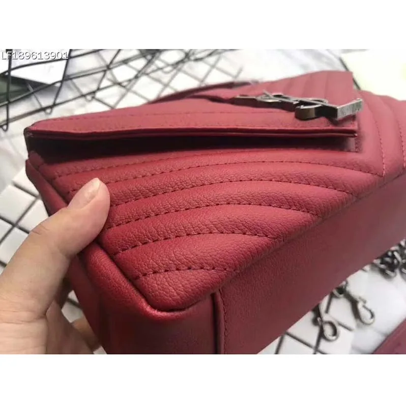 Saint Laurent YSL Classic Large College Bag Matelasse Leather in Red