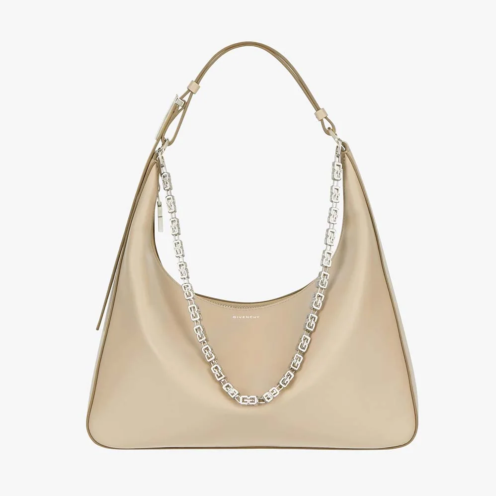 Givenchy Medium Moon Cut Out Bag in Leather for Women in Beige