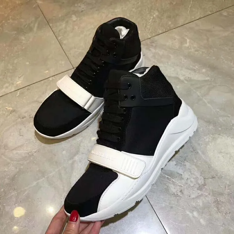 Burberry Shoes Suede and Neoprene High-Top Sneakers for Unisex in Black