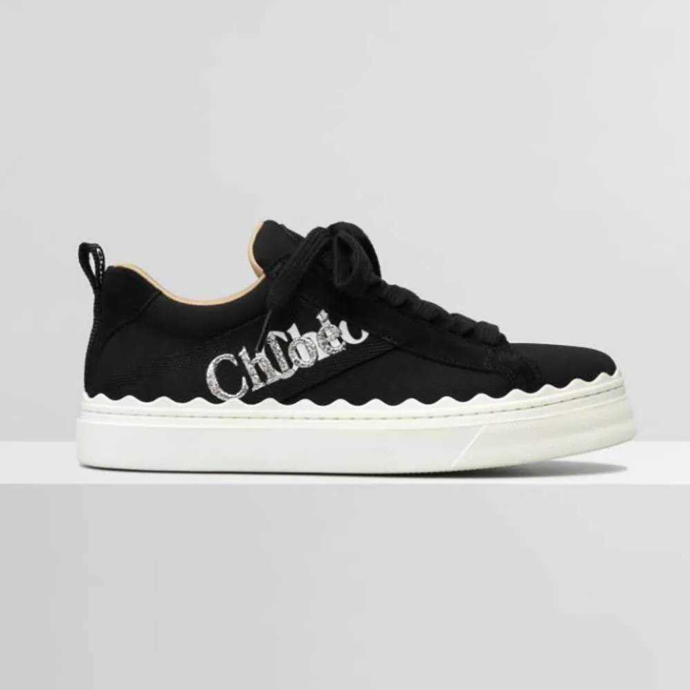 Chloe Lauren Sneaker in Embroidered Canvas for Women in Black Chloe Lauren Sneaker in Embroidered Canvas for Women in Black