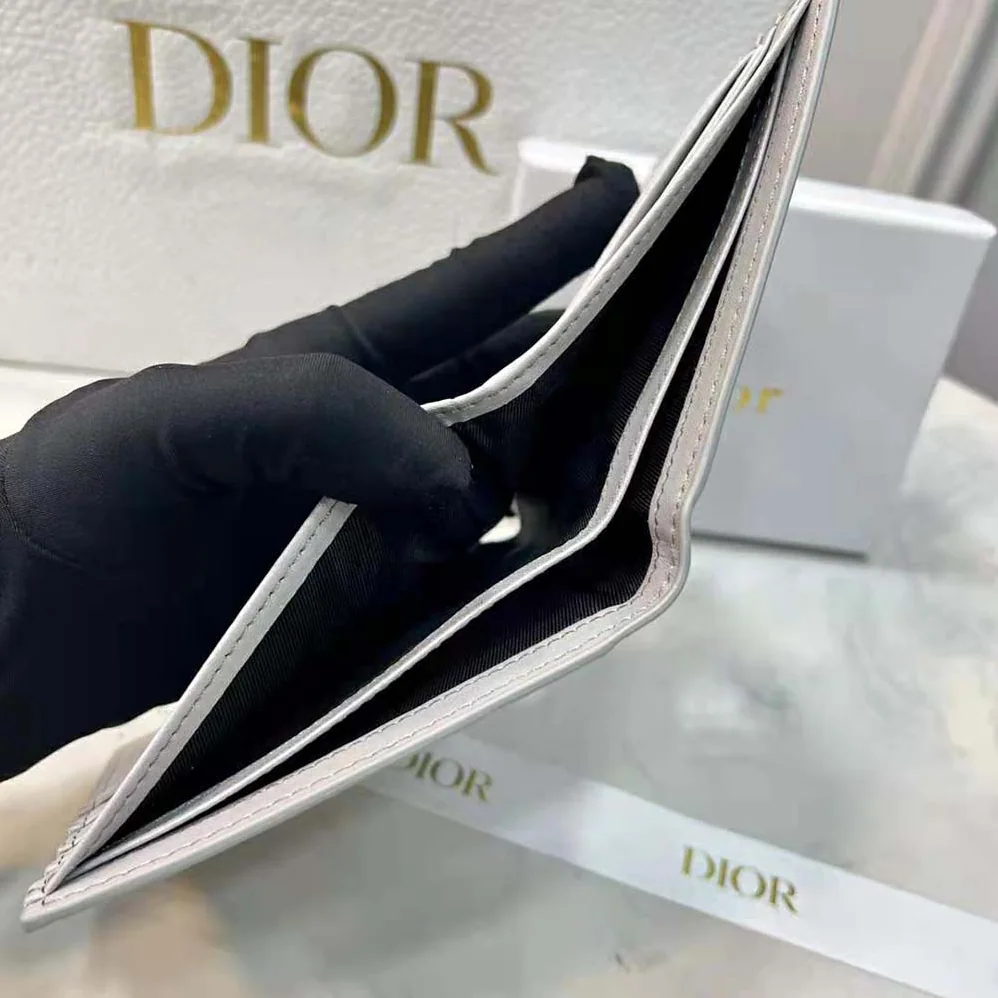 Dior Wallet Gray Dior Oblique Galaxy Leather for Men Dior Wallet Gray Dior Oblique Galaxy Leather for Men