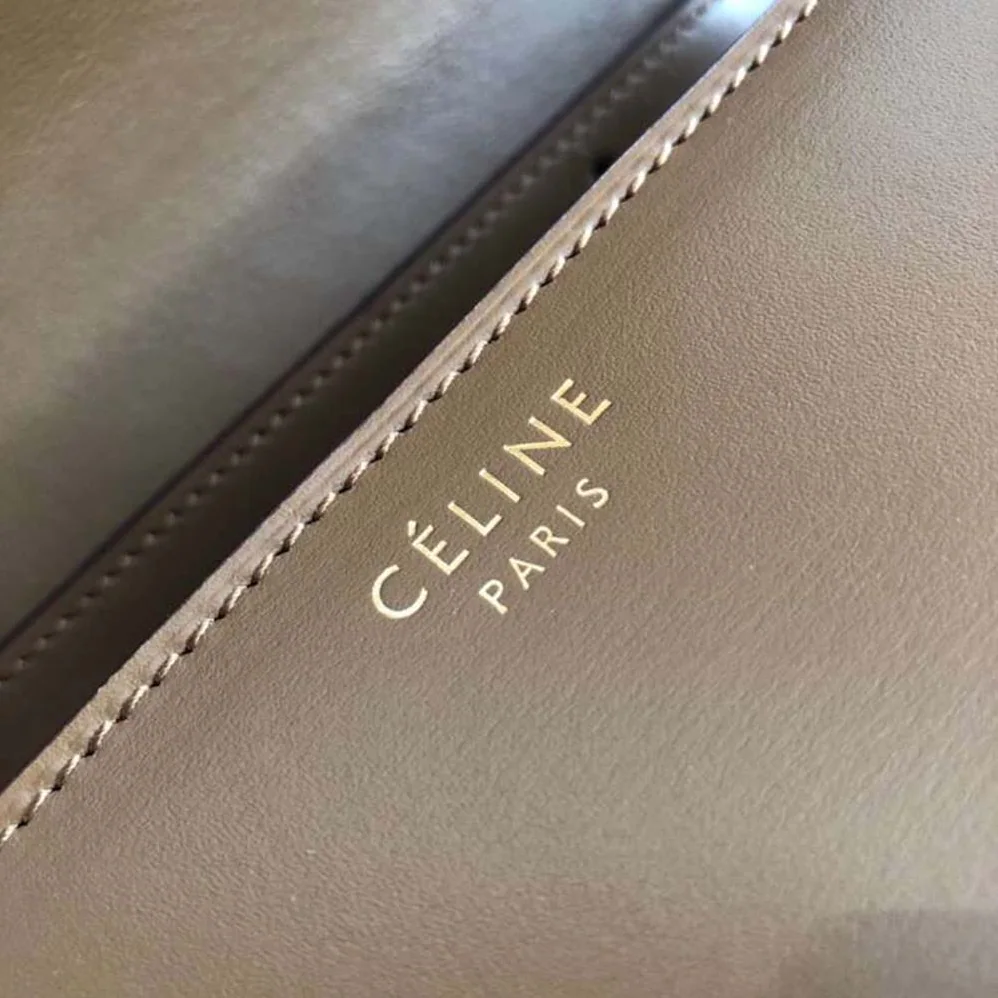 Celine Small Classic Bag in Box Calfskin Leather for Women in Brown