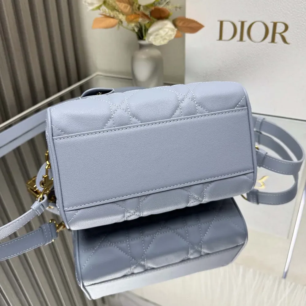 Dior Dior Groove 20 Bag Pale Blue Macrocannage Calfskin for Women