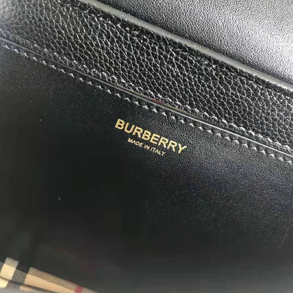 Burberry Small Leather and Vintage Check Crossbody Bag for Women