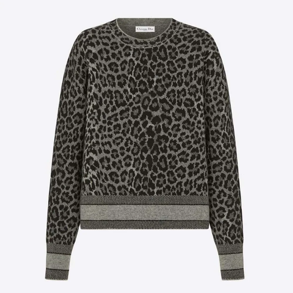 Dior Sweater Black and Gray Mizza Double for Women in Sided Technical Cashmere Dior Sweater Black and Gray Mizza Double for Women in Sided Technical Cashmere