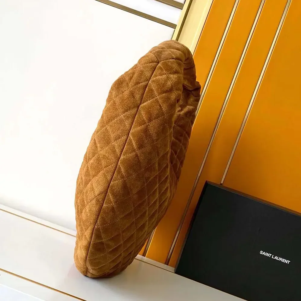 Saint Laurent YSL Icare Hobo In Quilted Suede Brown for Women Saint Laurent YSL Icare Hobo In Quilted Suede Brown for Women