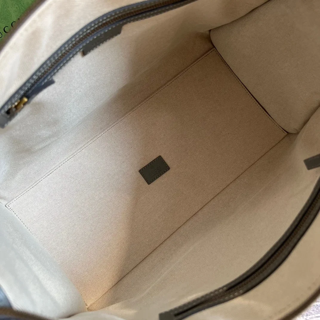 Large Bauletto Top Handle Bag With Double G Grey in Brown / Large Bauletto Top Handle Bag With Double G Grey in Brown /