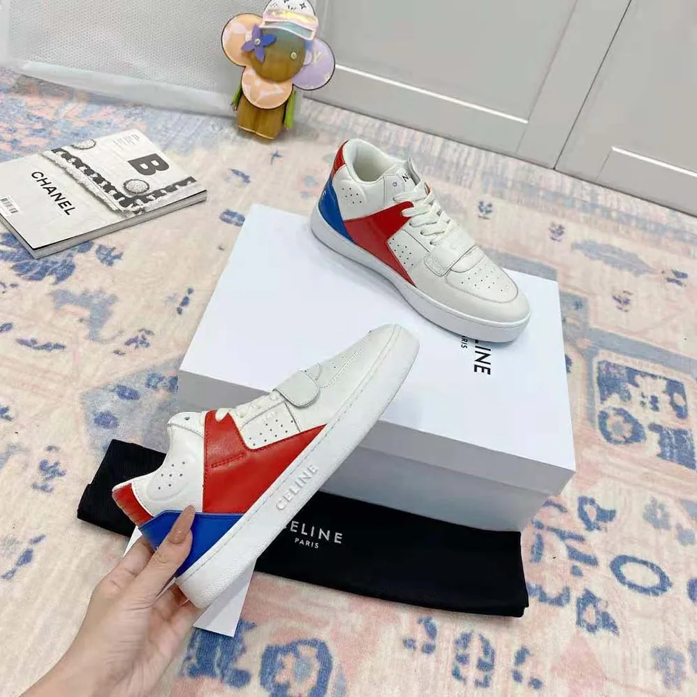 Celine CT-02 Mid Sneaker with Scratch in Calfskin for Men in Red