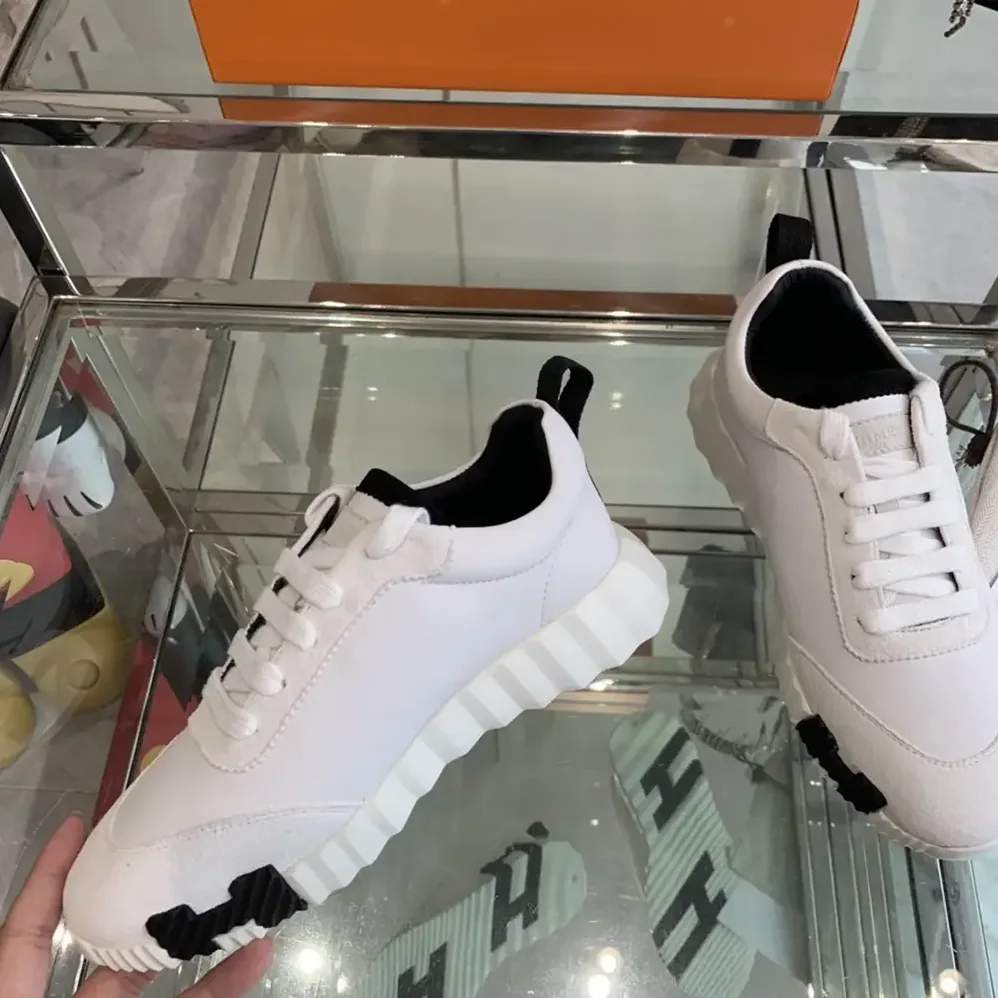 Hermes Bouncing Sneaker-White/Black H242250Z for Unisex