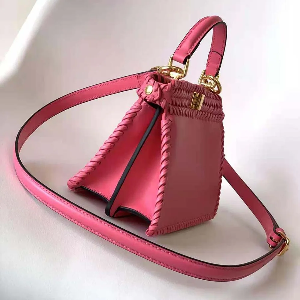 Fendi Peekaboo ISeeU Petite Pink Padded Calfskin Leather Bag for Women