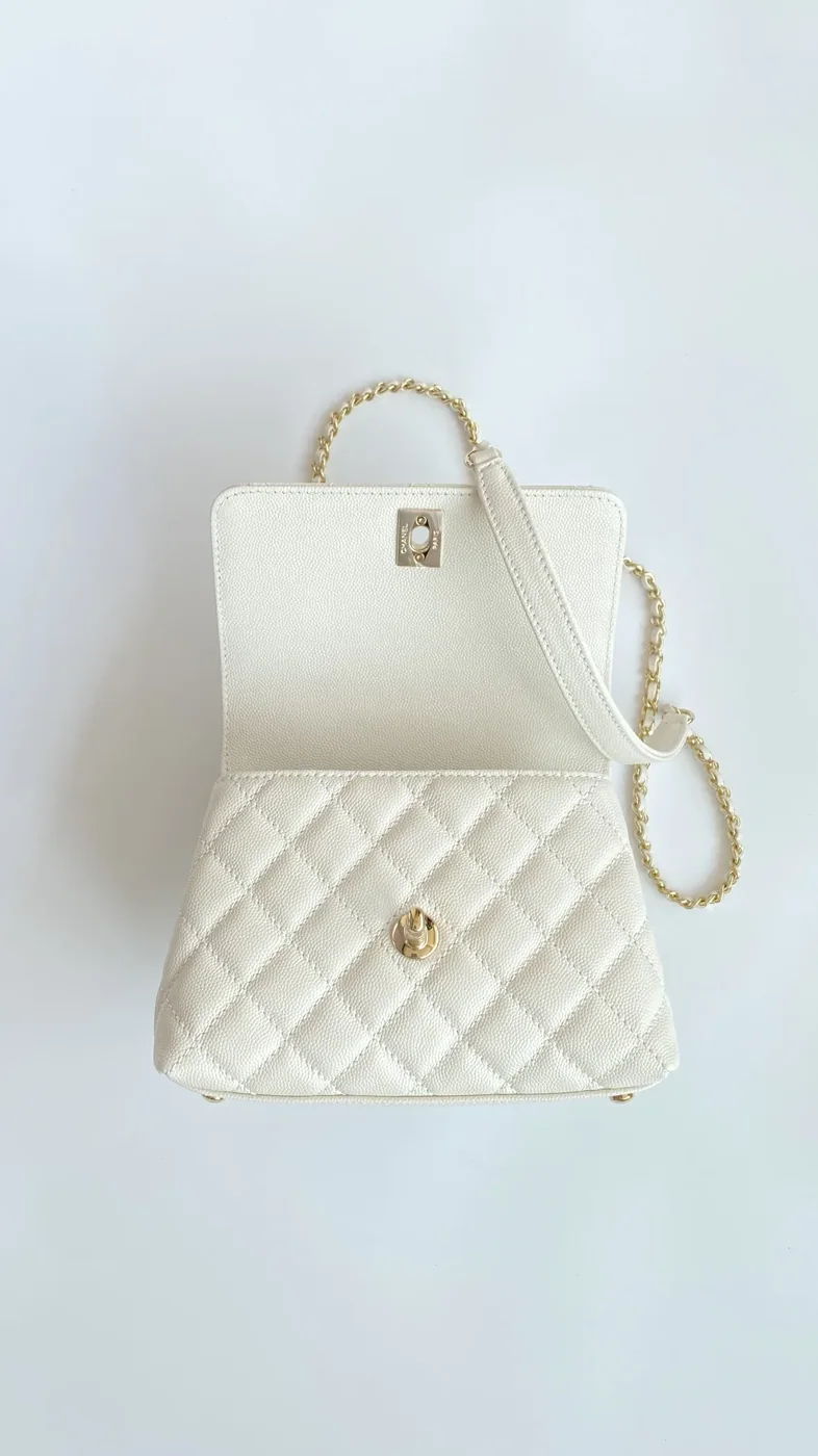 Chanel Coco Handle Mini Bag White 5,/ Chanel Coco Handle Mini Bag White 5,/