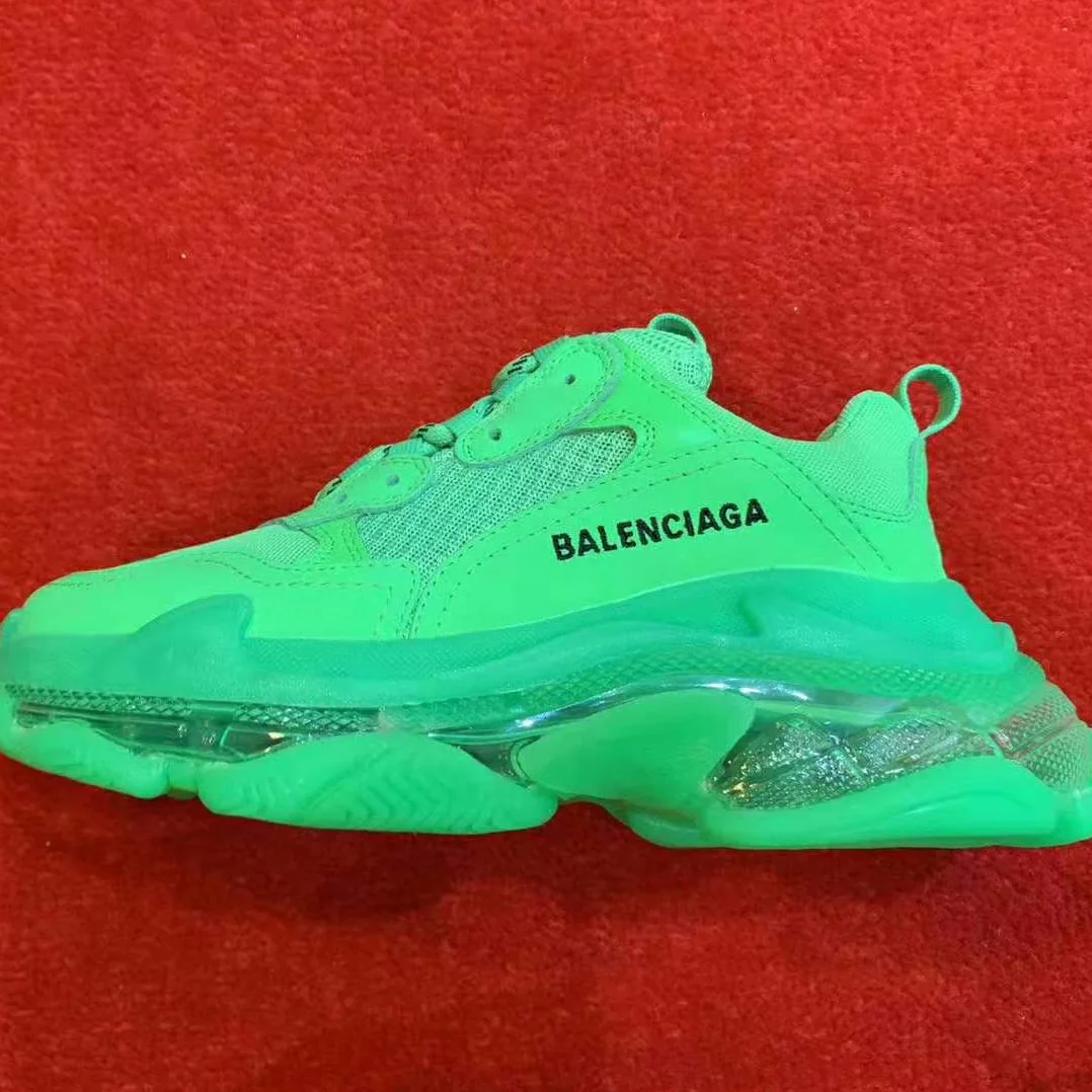 Balenciaga Triple S Clear Sole Trainers Oversized Multimaterial Sneakers for Unisex