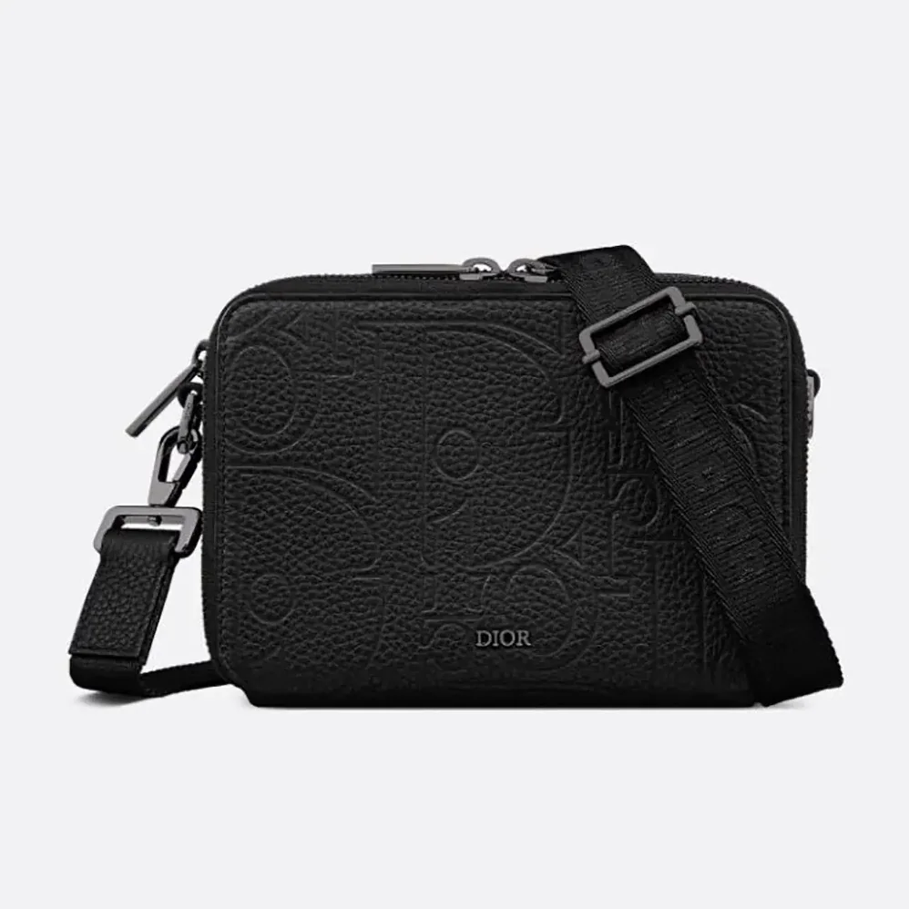 Dior Zipped Pouch with Strap Black Dior Gravity Leather for Men Dior Zipped Pouch with Strap Black Dior Gravity Leather for Men