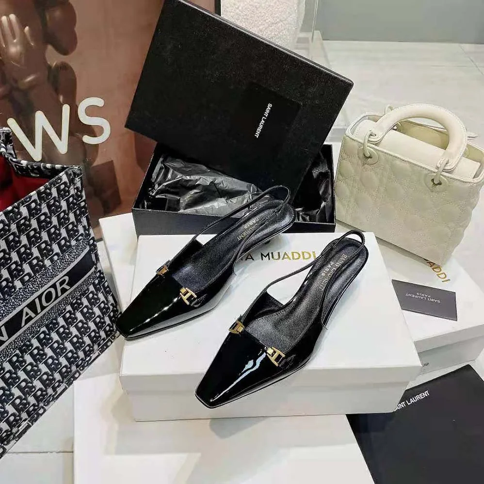 Saint Laurent YSL Blade Sslingback Pumps in Patent Leather for Women Saint Laurent YSL Blade Sslingback Pumps in Patent Leather for Women