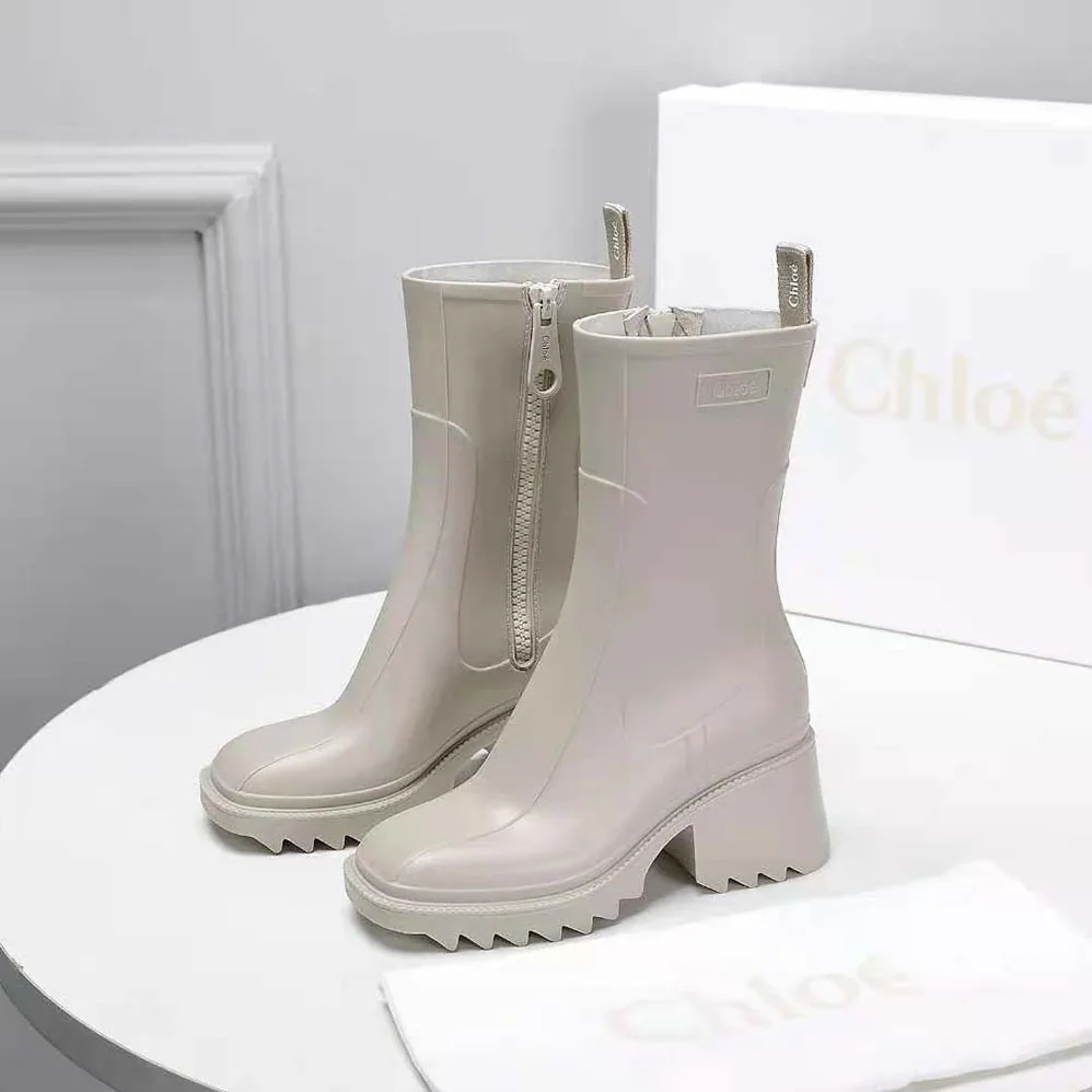Chloe Betty Rain Boot in 50 mm Heel Height for Women in Beige