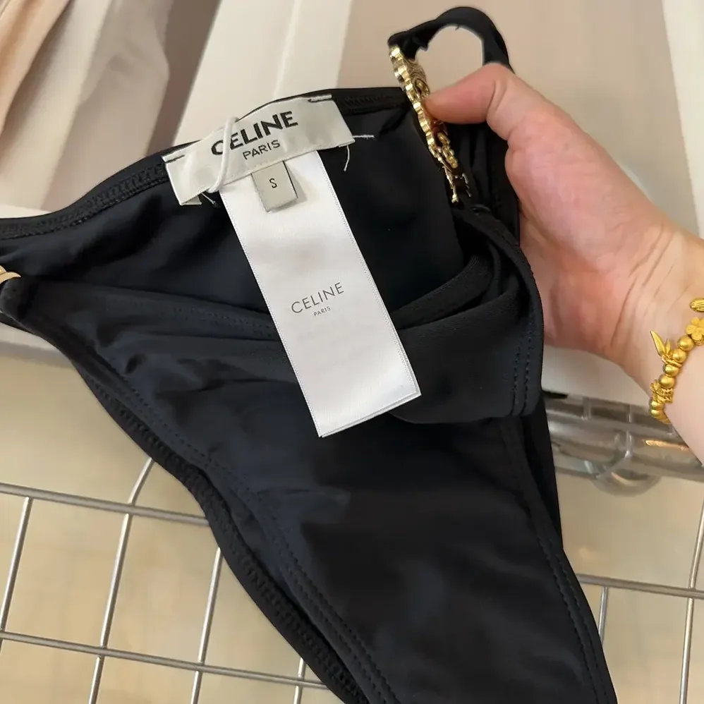 Celine Triomphe Triangle Top / Swimsuit Bottom in Matte Jersey 2X24M152C.38NO for Women