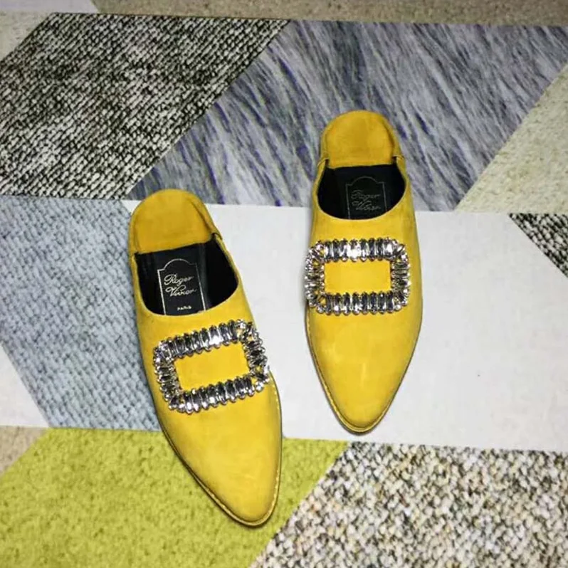 Roger Vivier Shoes Bab' Viv' Strass Buckle for Women in Yellow Roger Vivier Shoes Bab' Viv' Strass Buckle for Women in Yellow