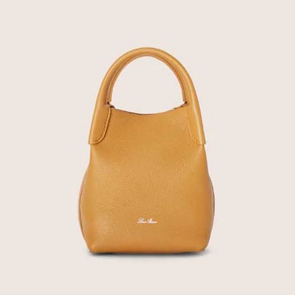 Loro Piana Micro Bale Bag in Calfskin Leather for Women in Brown Loro Piana Micro Bale Bag in Calfskin Leather for Women in Brown