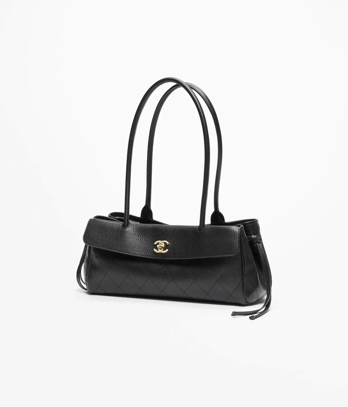 Chanel Small Shopping Shoulder Bag / Black Gold Hardware AS6288