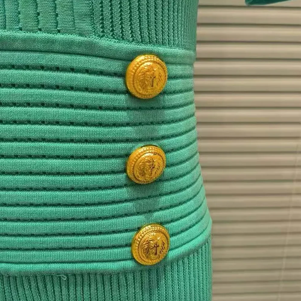 Balmain Flared Knit Dress for Women in Light Blue