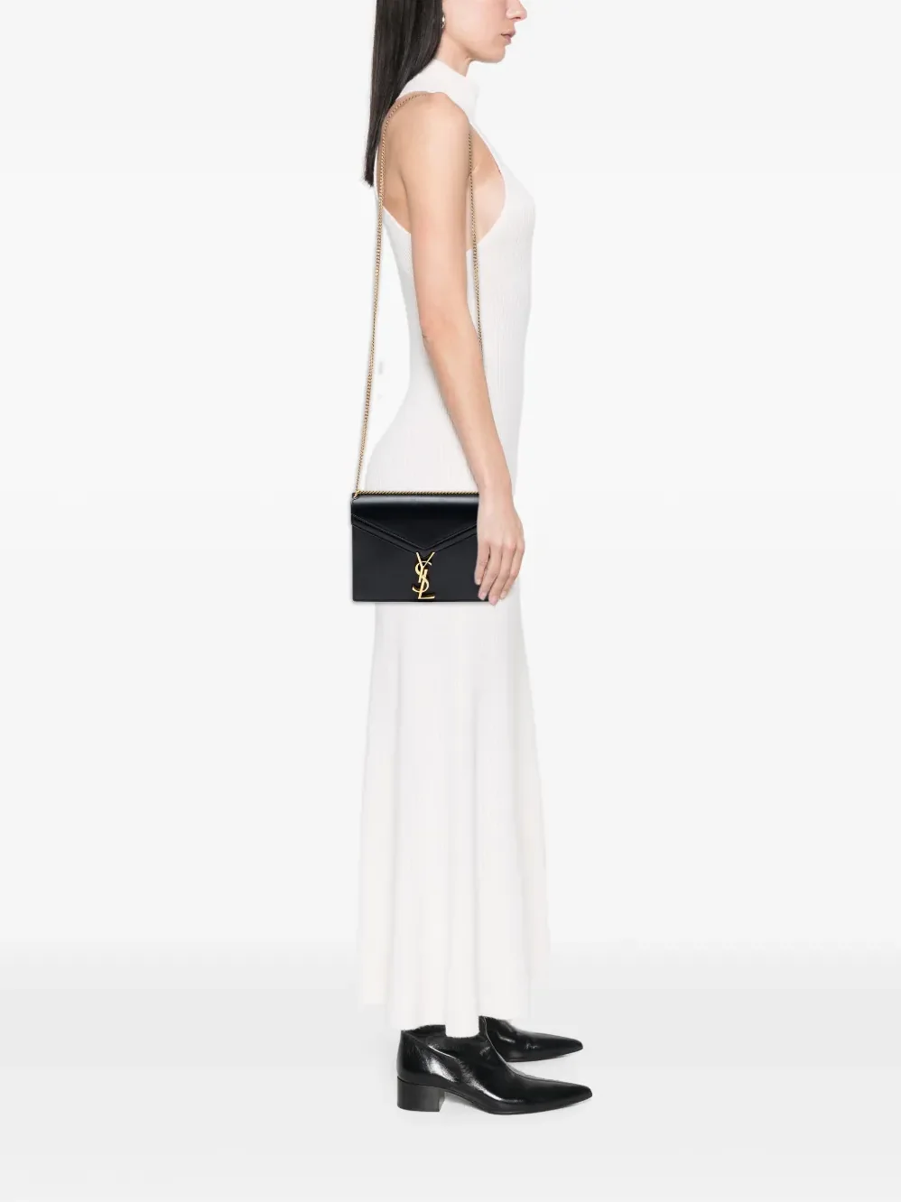 Saint Laurent Cassandra Medium Shoulder Bag in Black Gold Hardware Saint Laurent Cassandra Medium Shoulder Bag in Black Gold Hardware