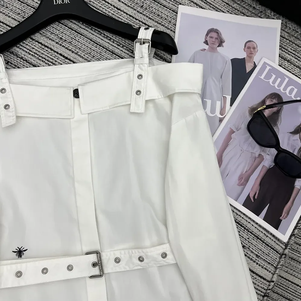 Dior Shirtdress White Lightweight Cotton and Silk Poplin for Women