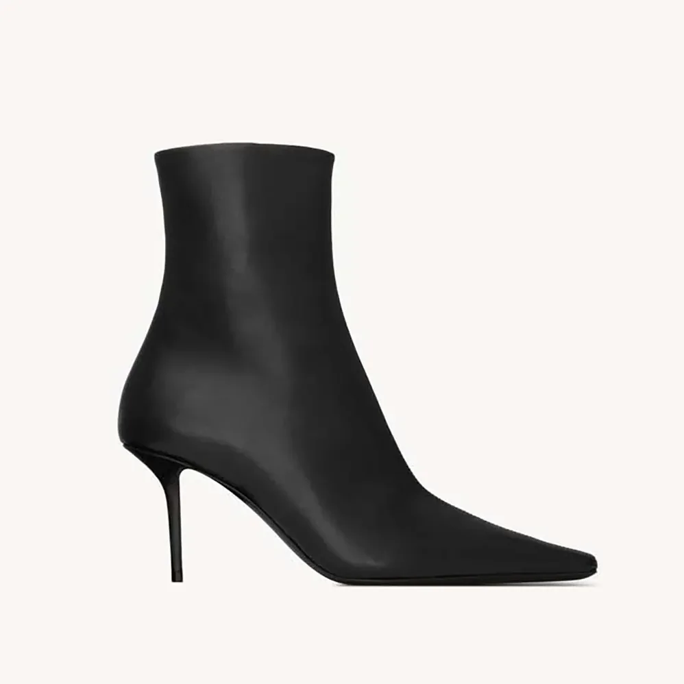 Saint Laurent YSL Ashley Booties In Smooth Leather Black for Women Saint Laurent YSL Ashley Booties In Smooth Leather Black for Women